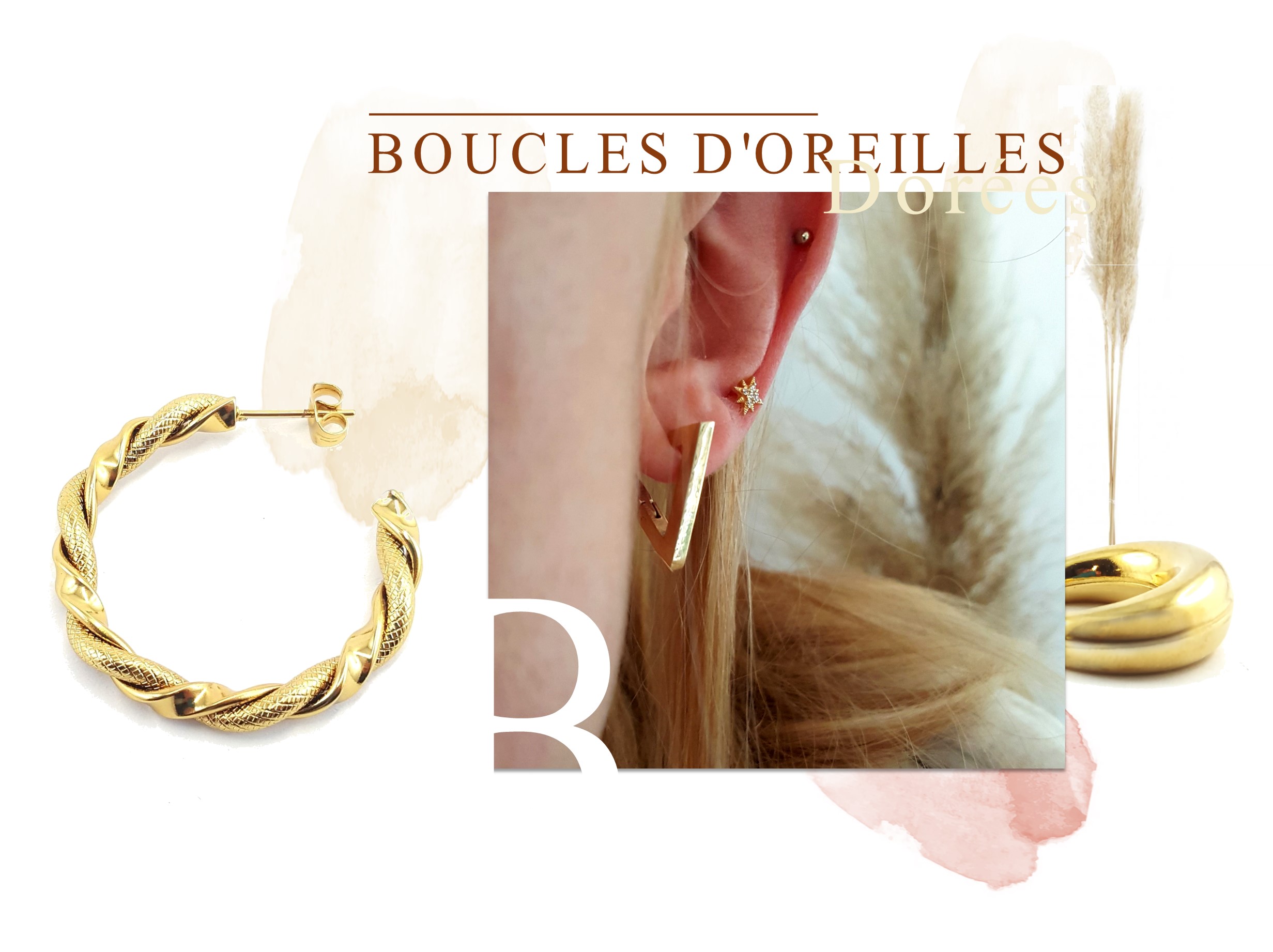 Les boucles d'oreilles dorées - Identités bijoux - Auvergne - Puy de Dôme - France